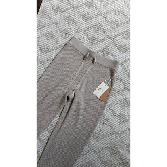 0101. $159 NWT Cyrus Knit Beige Lounge Pants - Picture 5 of 7